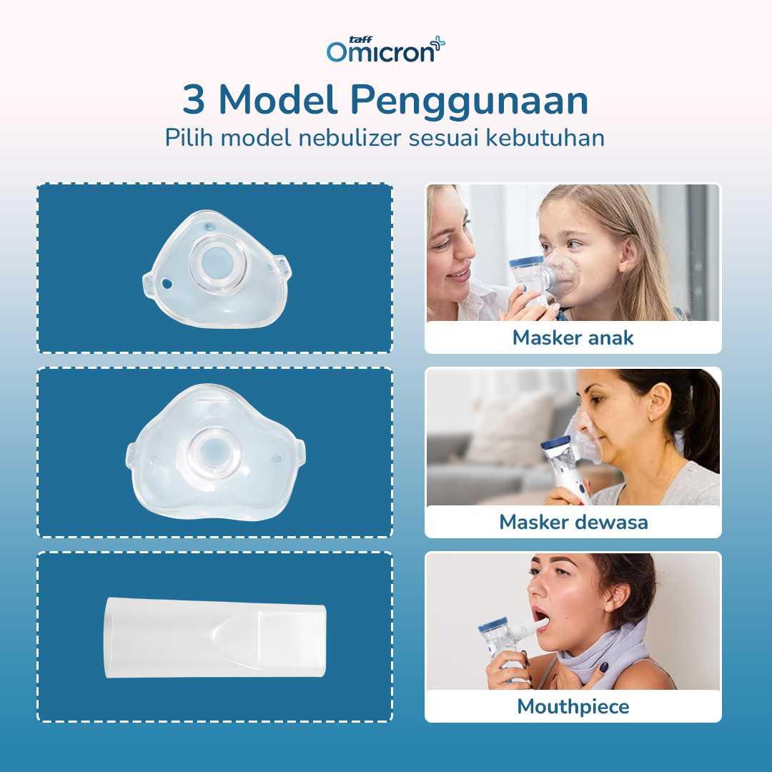 TaffOmicron Nebulizer Portable Mesh - Teknologi Uap Ultra-halus, Bantu Atasi Gangguan Pernapasan