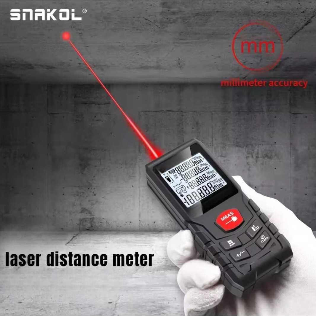 SNAKOL Pengukur Jarak Laser Range Finder Portable Waterproof - Solusi Pengukuran Presisi, Tanpa Meleset, Cocok untuk Konstruksi