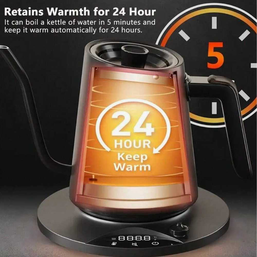 GOKIO Teko Listrik Pemanas Air Pour Over 1200W - Pemanasan Cepat, Suhu Presisi, Durasi Penyeduhan Akurat, Jaga Suhu Lebih Lama, Kendali Tuang Presisi