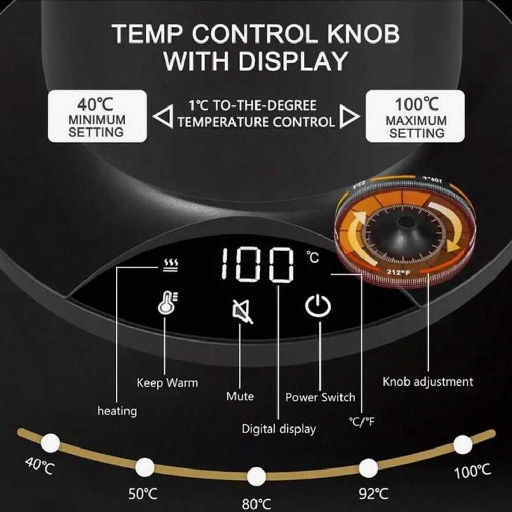 GOKIO Teko Listrik Pemanas Air Pour Over 1200W - Pemanasan Cepat, Suhu Presisi, Durasi Penyeduhan Akurat, Jaga Suhu Lebih Lama, Kendali Tuang Presisi