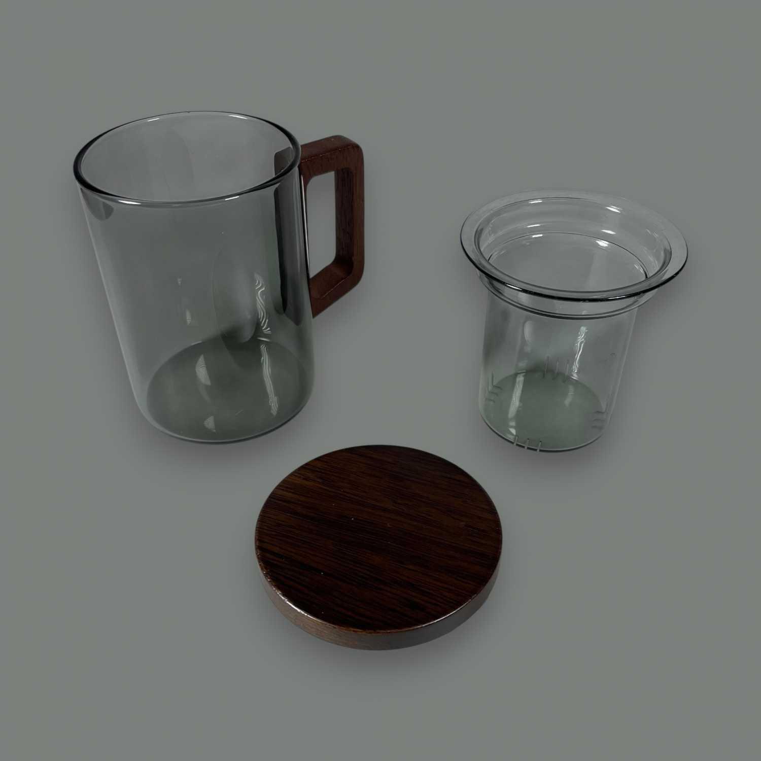 KSO Cangkir Teh Saringan Kaca Kayu Tahan Panas - Minum Teh Tanpa Ampas dengan Lebih Nyaman dan Bersih, Desain Minimalis