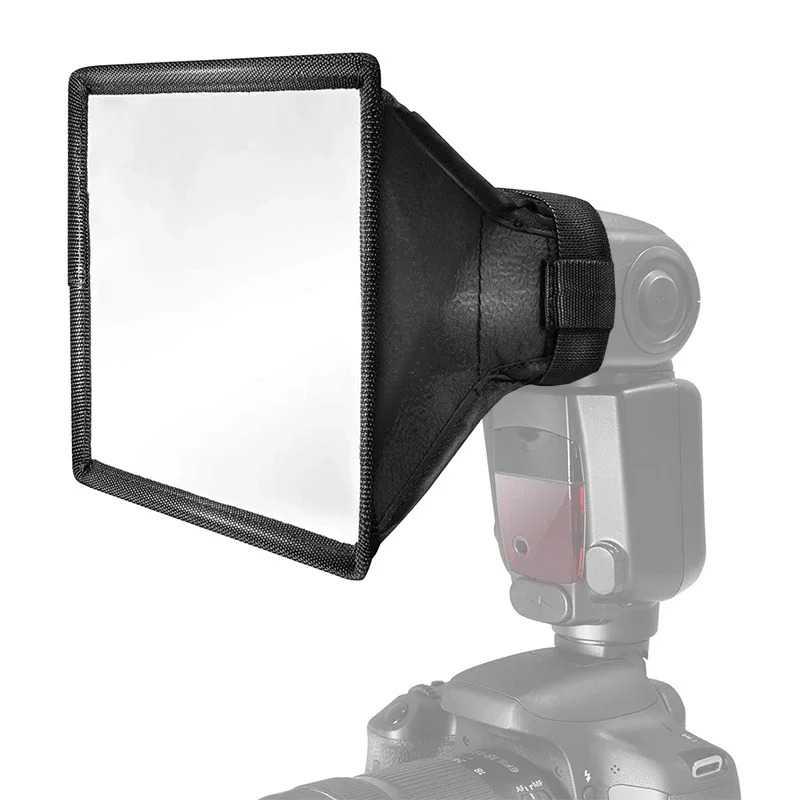 EXSKOF Kamera Flash Diffuser Softbox Square Universal - Pencahayaan Profesional, Desain Praktis