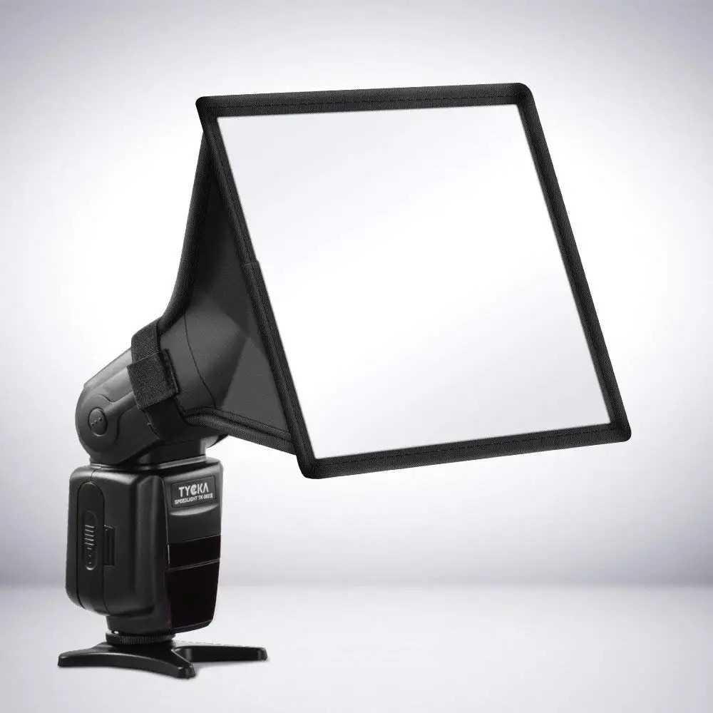 EXSKOF Kamera Flash Diffuser Softbox Square Universal - Pencahayaan Profesional, Desain Praktis