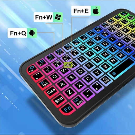 Image of AXPRO Keyboard Wireless Mini Bluetooth Rechargeable RGB 8 Colors - M7, Stylish Wireless Typing Experience - Anytime, Anywhere