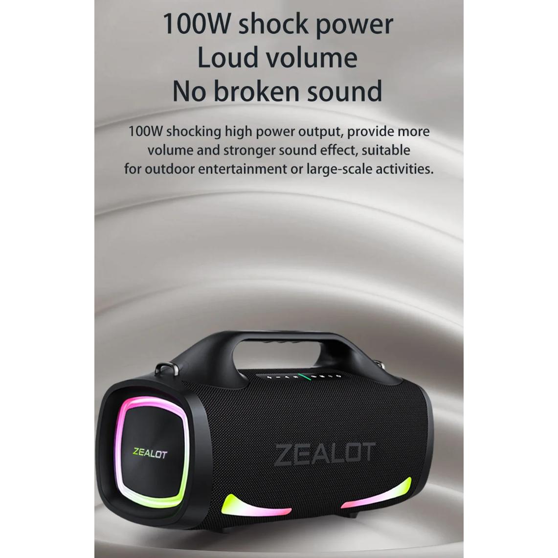 ZEALOT Speaker Bluetooth Portable Subwoofer Dual Pairing - Pengalaman Audio Luar Biasa, Desain Modern
