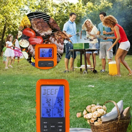 Image of Laserpwr Termometer Makanan Digital Wireless 4 Probe - Memastikan Masakan Matang, Mudah dan Akurat