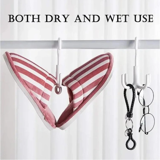 Image of HIMSTO Gantungan Baju Serbaguna Rotating Rod Hanger Holder 4 Hook - Hemat Ruang, Kuat, Serbaguna