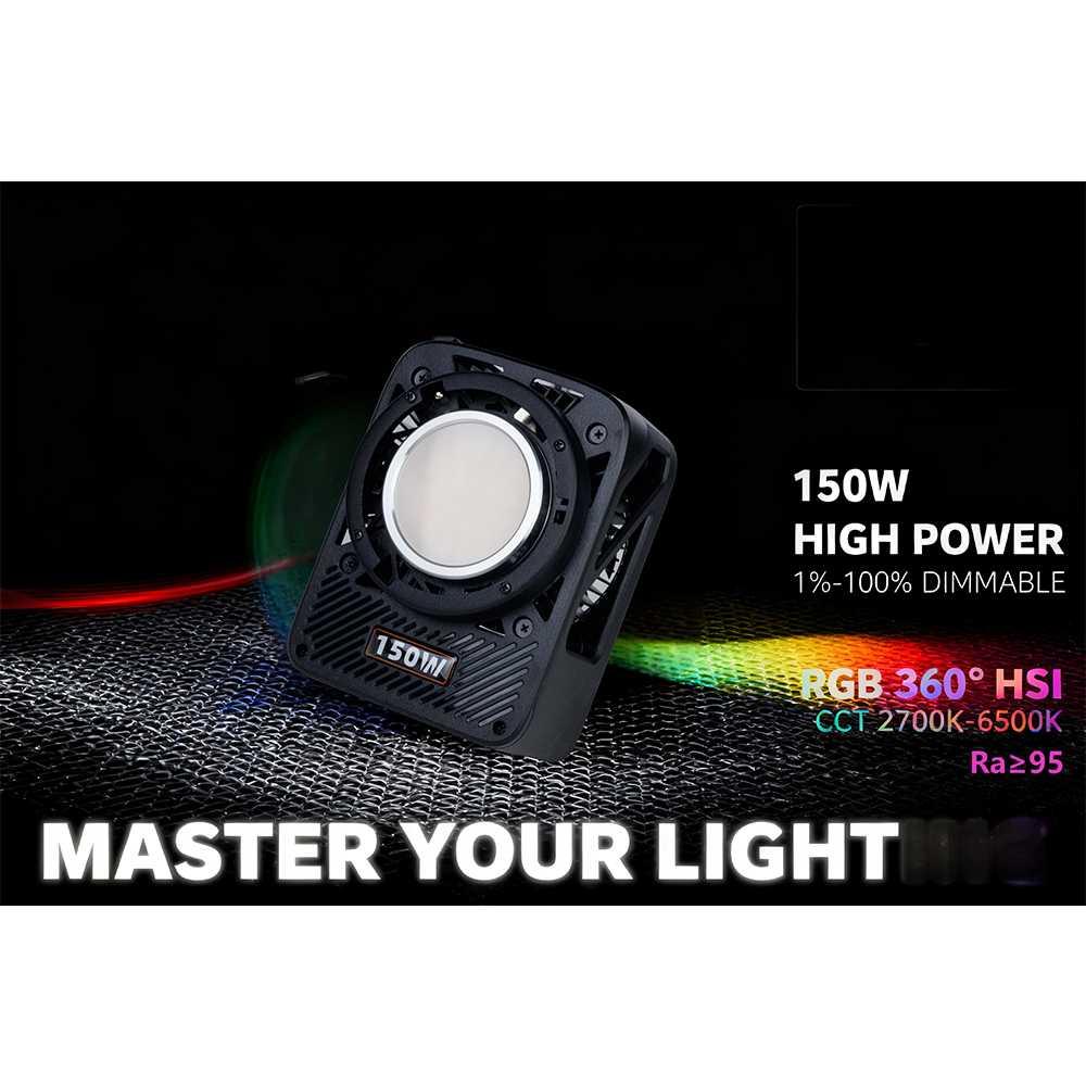 LIYADI Lampu Studio Fotografi COB RGBW TFT 150W - Cahaya Konsisten, Natural, dan Fleksibel