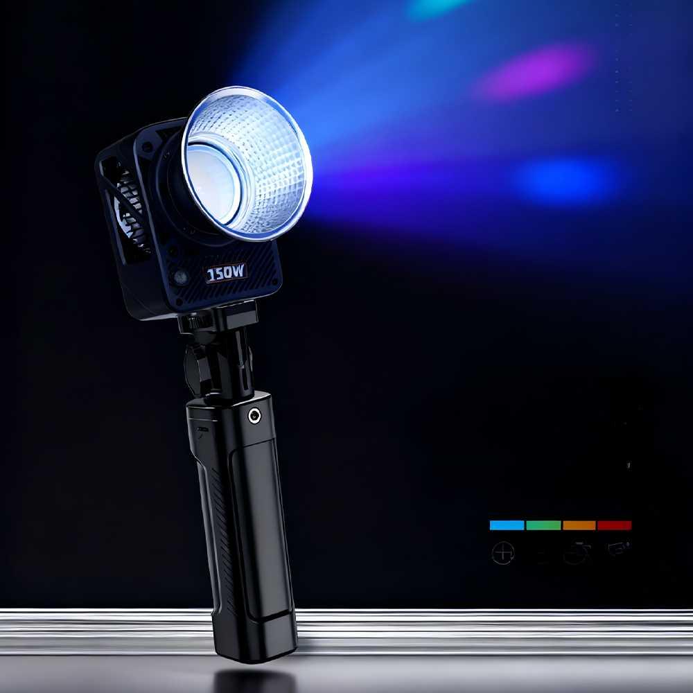 LIYADI Lampu Studio Fotografi COB RGBW TFT 150W - Cahaya Konsisten, Natural, dan Fleksibel