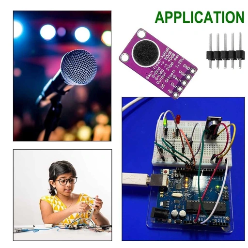 Image of AITEXM Electret Microphone Amplifier Module Auto Gain Control MAX9814, Suara Jernih dan Konsisten, Ideal untuk Voice Recognition dan IoT, Desain Premi