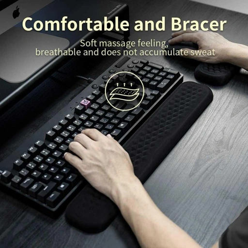 Image of Vaydeer Sandaran Tangan Keyboard Wrist Rest Memory Foam - Dukungan Ergonomis untuk Kenyamanan Maksimal, Desain Elegan