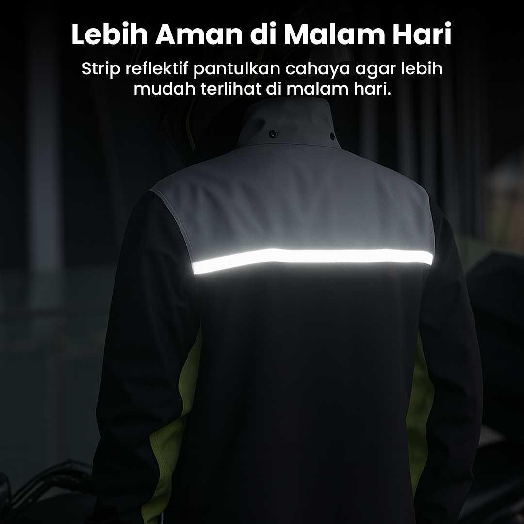 Keyru Jas Hujan Setelan Motor Polyester Pongee - Perlindungan Maksimal dari Hujan, Kering Nyaman, Aman di Malam Hari