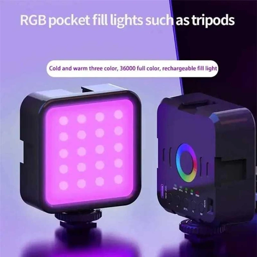 FASDGA Lampu Fill Light LED RGBW 9 Mode 3200-6500K 1200mAh with Tripod - W70