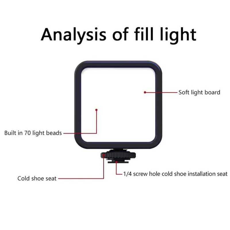 FASDGA Lampu Fill Light LED RGBW 9 Mode 3200-6500K 1200mAh with Tripod - W70