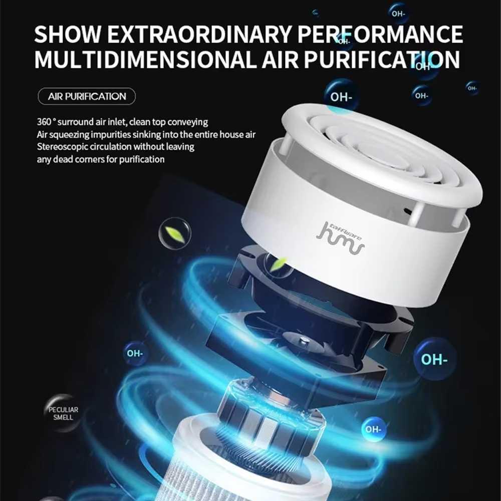 Taffware Air Purifier Deodorizer Negative Ion H13 HEPA - Basmi Bakteri dan Bau Tak Sedap, Elegan
