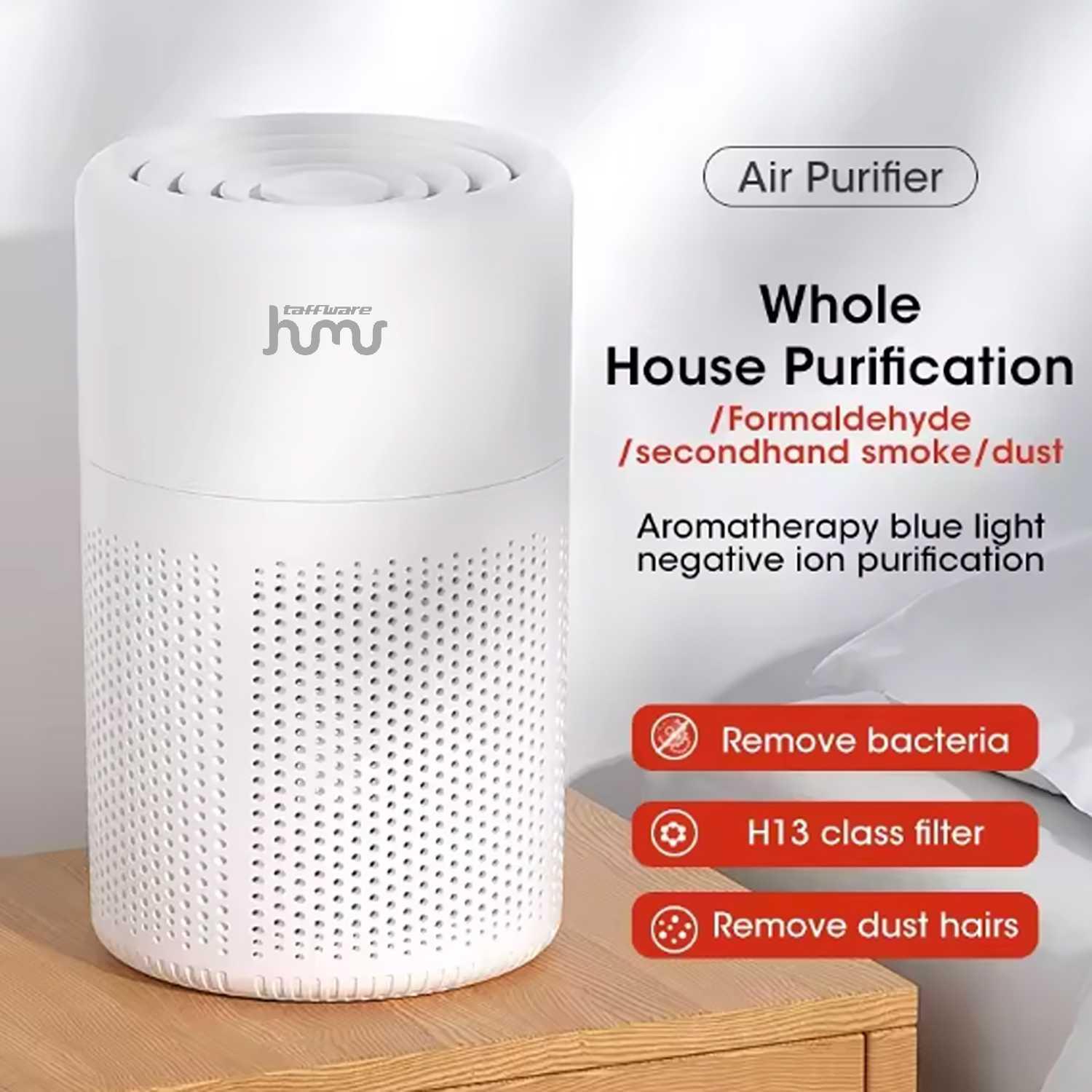 Taffware Air Purifier Deodorizer Negative Ion H13 HEPA - Basmi Bakteri dan Bau Tak Sedap, Elegan