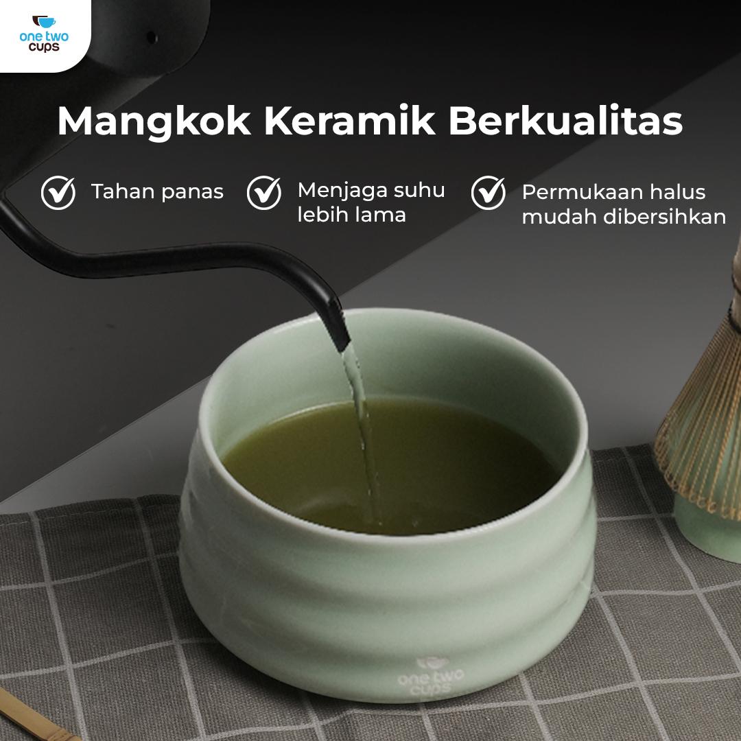 One Two Cups Matcha Set Kit Chawan Chasen Stand Chashaku - Alat Seduh Matcha Otentik, Sentuhan Tradisional Jepang