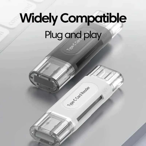 Image of NIUTO Card Reader 4in1 USB Type C OTG SD MicroSD - Transfer Data Lebih Aman, Kompatibilitas Luas, Desain Stylish