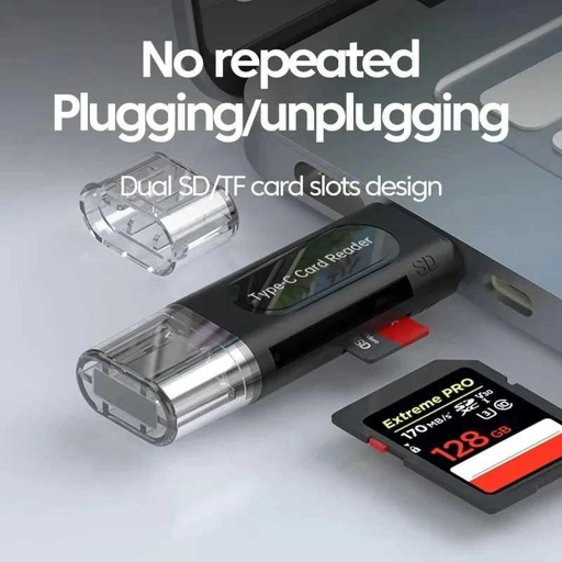 Image of NIUTO Card Reader 4in1 USB Type C OTG SD MicroSD - Transfer Data Lebih Aman, Kompatibilitas Luas, Desain Stylish