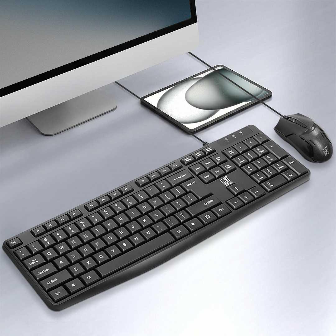 ZGB Set Keyboard Mouse Wired Universal - Tingkatkan Produktivitas, Ergonomis & Tahan Air
