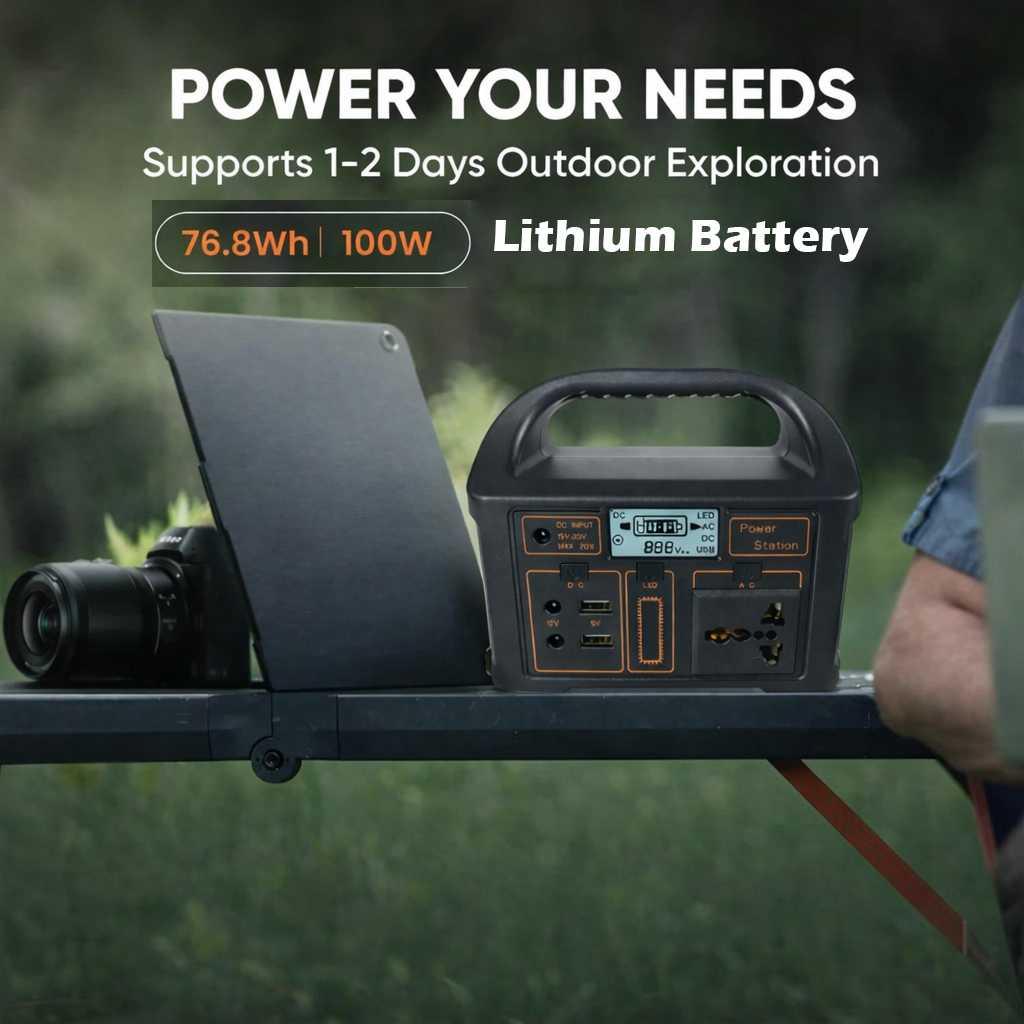Gaiaray Portable Power Supply Station Lithium Battery 100W - Kebutuhan Listrik Terpenuhi, Kapan Saja, Di Mana Saja