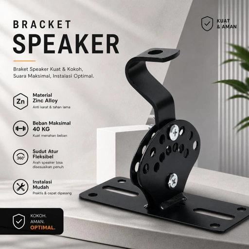 Perngy Bracket Speaker Gantung Ceiling Wall Mount Kuat & Fleksibel, Suara Jernih Tanpa Batas