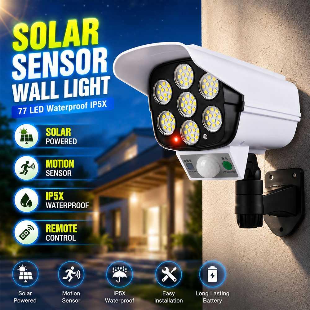 Generic Lampu Dinding Solar Sensor LED PIR CCTV Waterproof 2178T, Hemat Listrik, Keamanan Optimal Desain CCTV