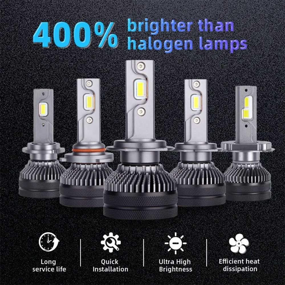 Allextreme Lampu Depan Mobil LED H4 Cool White 12V 100W T50, Pencahayaan Optimal untuk Perjalanan Malam