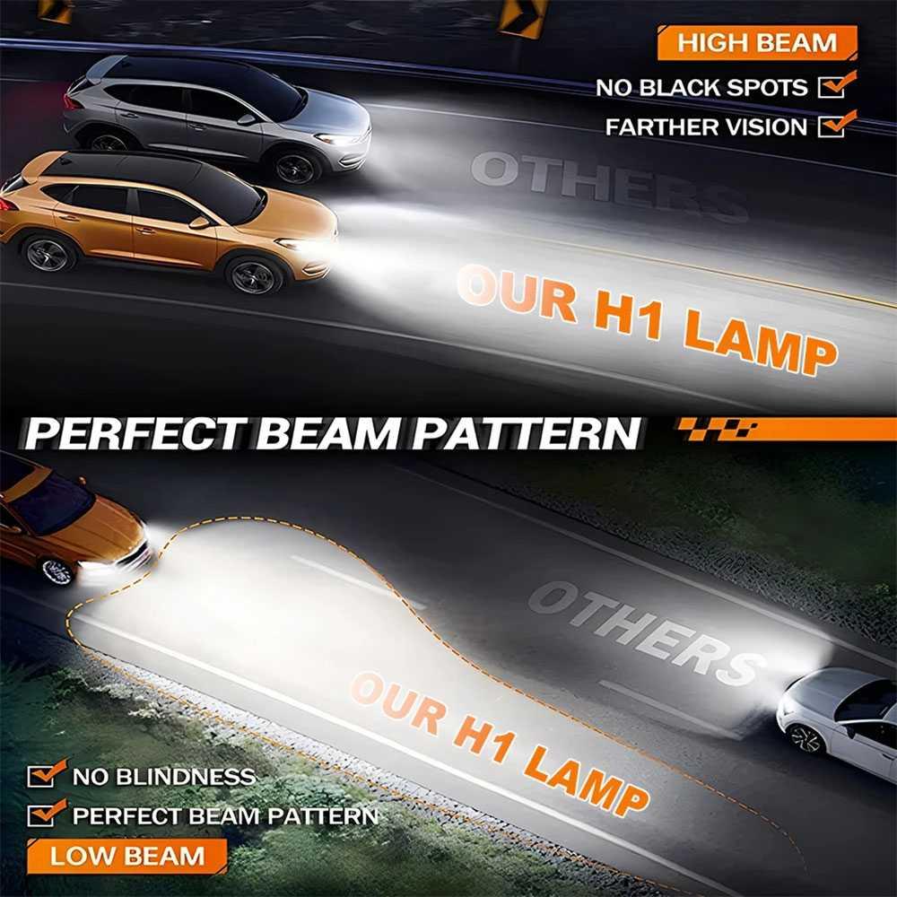 Asasytal Lampu Depan Mobil LED Headlamp H4 CSP 6500K 28W Cahaya Terang dan Hemat Energi, Desain Mini 1:1
