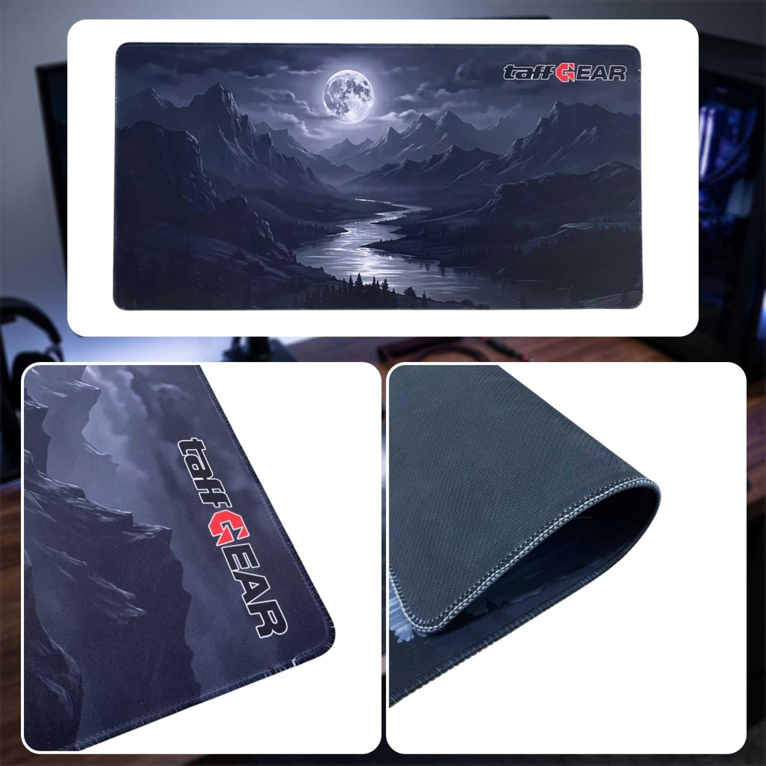 TaffGEAR Mouse Pad Gaming Moon Night River Area Luas, Desain Estetik