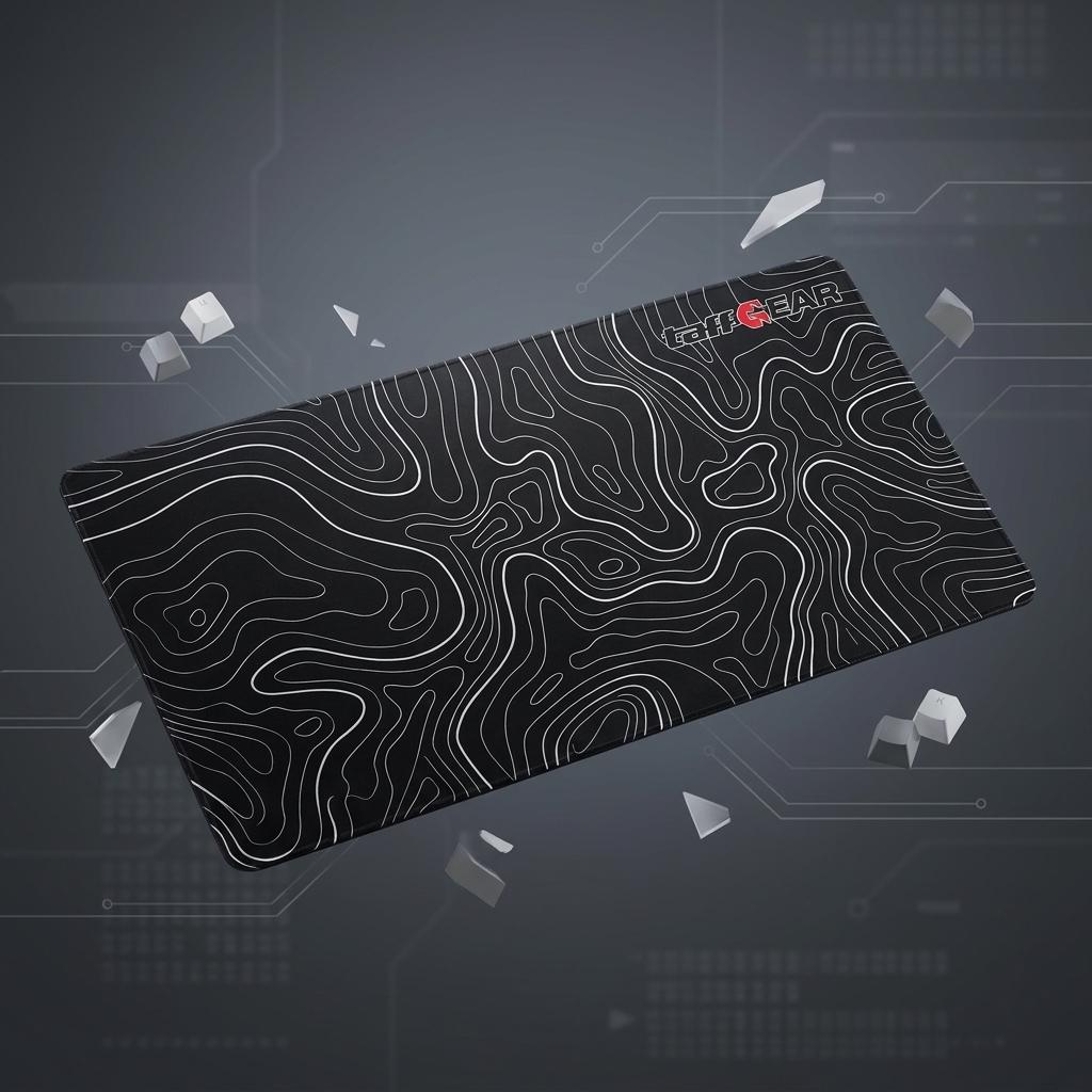 TaffGEAR Mouse Pad Gaming Abstract Topography Area Luas, Desain Modern, Kain Premium