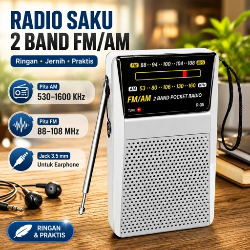 Klene Radio Portable Antena Teleskopik AM/FM Tetap Terhubung di Mana Pun!