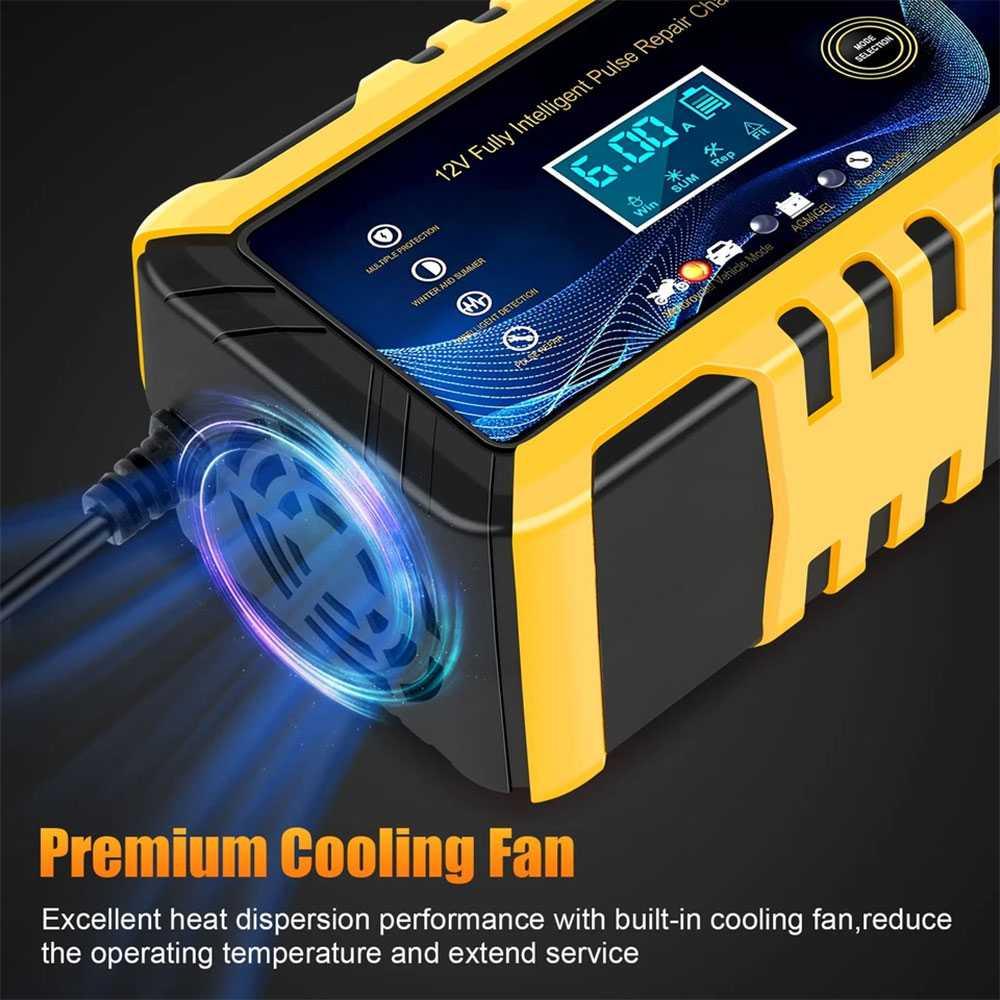 MINUS Charger Aki Mobil Motor 12V 6A Pemeliharaan Aki Optimal, Pengisian Cepat, Proteksi Lengkap