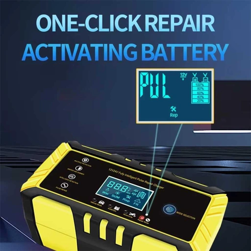 MINUS Charger Aki Mobil Motor 12V 6A Pemeliharaan Aki Optimal, Pengisian Cepat, Proteksi Lengkap