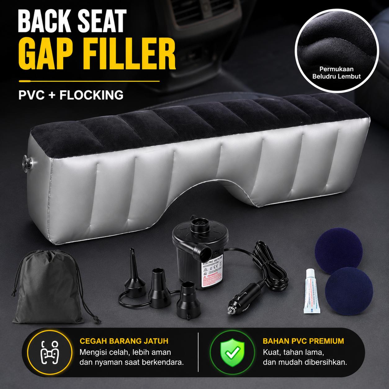 MOKSU Bantal Angin Sandaran Kaki Mobil Nyaman Tidur & Sandaran Kaki