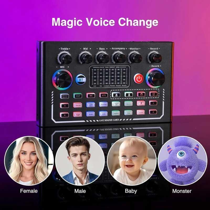FarSoo Sound Card Mixer Bluetooth F009 Efek Suara Langsung dari Microphone, Koneksi Bluetooth Tanpa Kabel