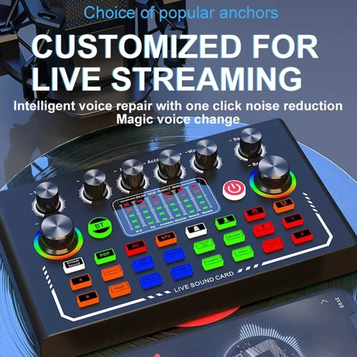 FarSoo Sound Card Mixer Bluetooth F009 Efek Suara Langsung dari Microphone, Koneksi Bluetooth Tanpa Kabel