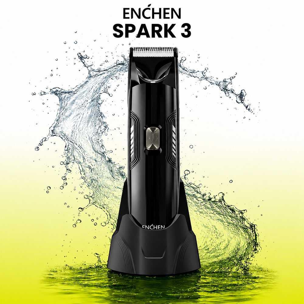 ENCHEN Alat Cukur Elektrik Rambut Hair Clipper Ceramic Trimmer 600mAh Spark 3, Pisau Keramik Tajam, Motor 7500 RPM
