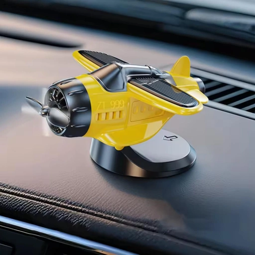 REWOP Dekorasi Dashboard Mobil Pesawat Tenaga Surya 360 Derajat AIR-66, Dekorasi Modern dengan Rotasi Otomatis, Tampilan Interior Menarik