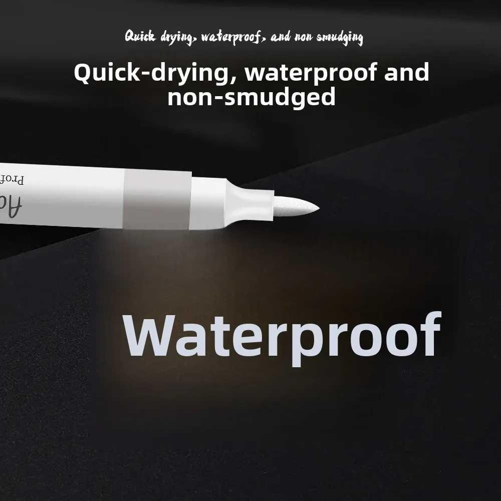 Flysea Spidol Permanen Akrilik Quick Dry Marker Tinta Putih Jelas, Kering Cepat, Tahan Air