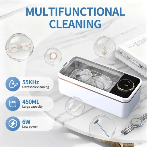 CLEANI Pembersih Kacamata Perhiasan Ultrasonic Cleaner Membersihkan Tanpa Ribet, Cepat dan Efisien