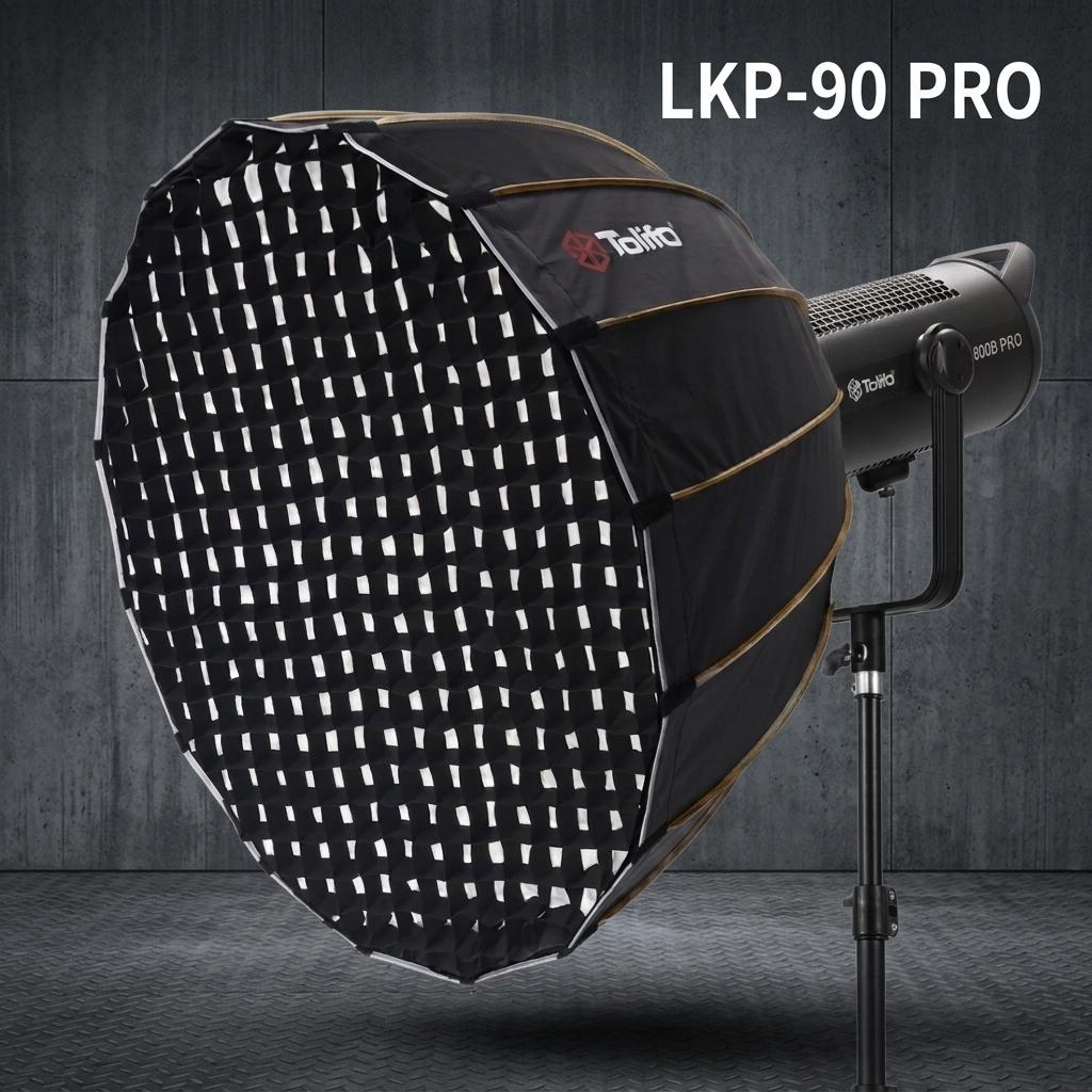 Tolifo Softbox Parabolik Quick Released 90cm Cahaya Lembut, Kontrol Presisi, Portabel