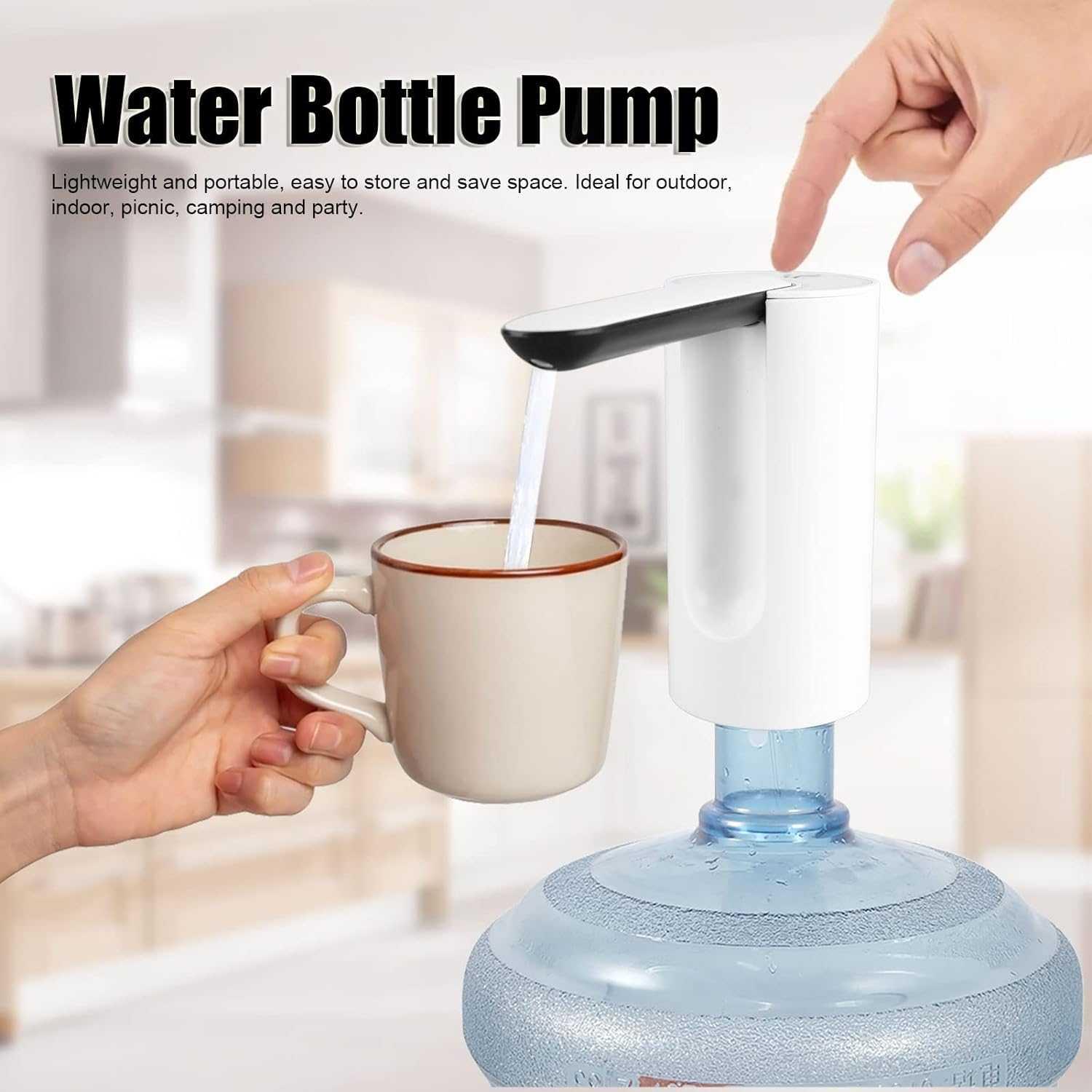3LIFE Pompa Air Galon Foldable Electric Water Pump Praktis dan Higienis, Desain Modern