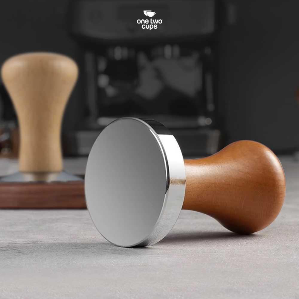One Two Cups Tamper Kopi Espresso Flat Base Stainless Steel 304 51mm T15, Tingkatkan Ekstraksi Konsisten
