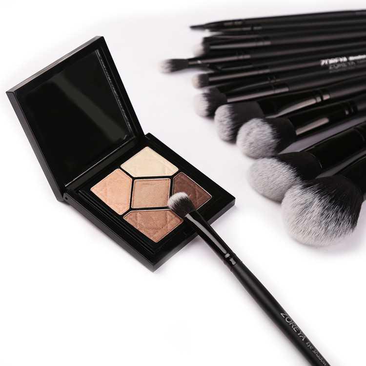 Zoreya Kuas Brush Make Up 15 Set dengan Pouch - ZZ15, Lengkap untuk Tampilan Menawan - Simpan dengan Elegan