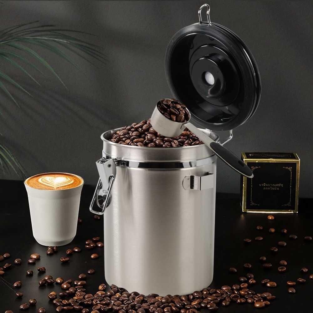 One Two Cups Toples Stainless Biji Kopi Rekam Tanggal Kesegaran dan Keteraturan, Elegan dan Fungsional