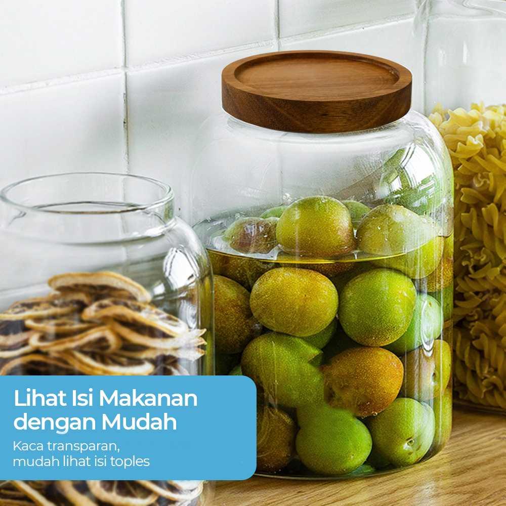 One Two Cups Toples Kaca Penyimpanan Makanan Kedap Udara, Simpan Makanan Segar Lebih Lama, Desain Minimalis