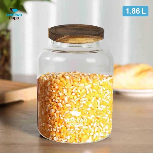 One Two Cups Toples Kaca Penyimpanan Makanan Kedap Udara Simpan Makanan dengan Lebih Awet, Mudah Dilihat