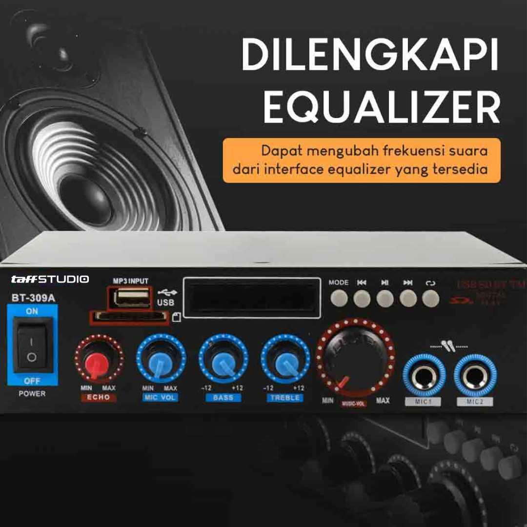 TaffSTUDIO Audio Amplifier HiFi Bluetooth 5.0 Stereo Suara Jernih, Kontrol Mudah