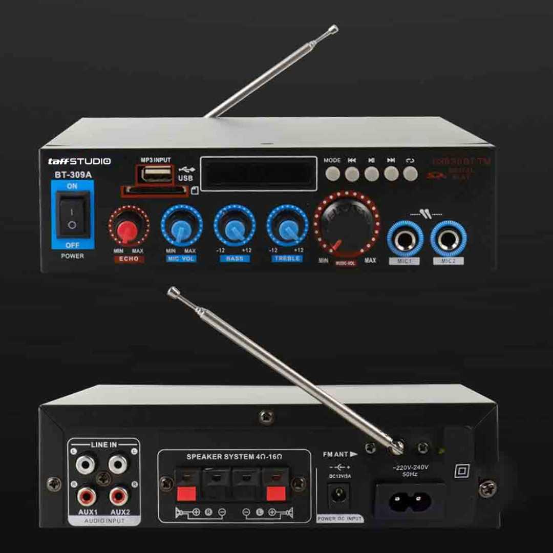 TaffSTUDIO Audio Amplifier HiFi Bluetooth 5.0 Stereo Suara Jernih, Kontrol Mudah